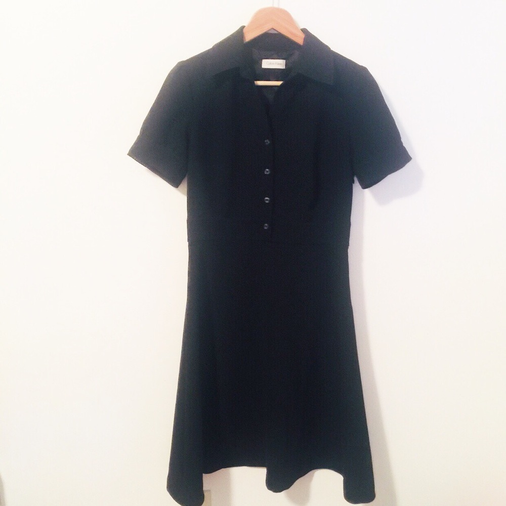 Calvin Klein Black Short Sleeve Dress #96